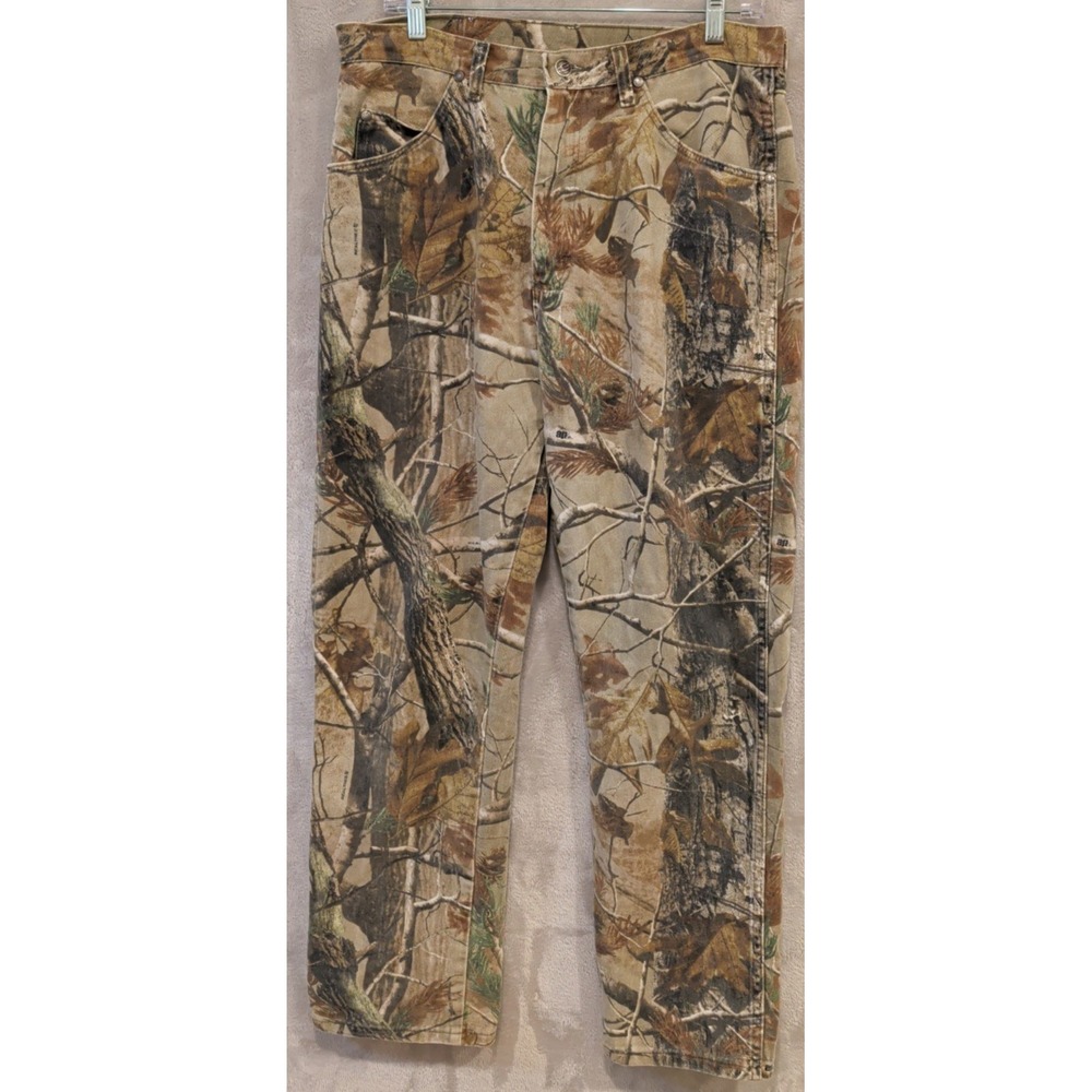 Wrangler Pro Gear Camo Pants 34x32 Realtree Hunting Outdoor Jeans Mens